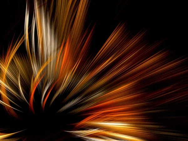 Abstract Orange Feathering Vuurwerk Achtergrond Fractal Art — Stockfoto