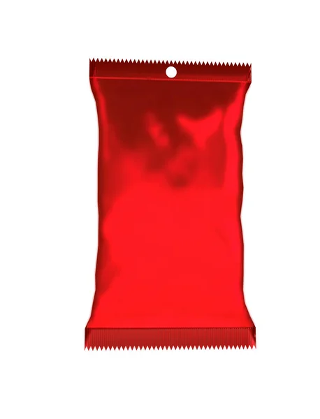 Sacchetto Forma Soffietto Plastica Sacchetto Imballaggio Della Bustina Alimentare Mockup — Foto Stock