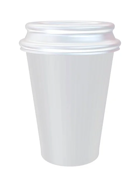 Hot Drink Cup Con Coperchio Mockup Progetto Progettazione Mock Illustrazione — Foto Stock