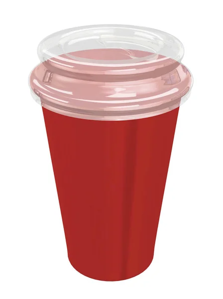 Hot Drink Cup Con Coperchio Mockup Progetto Progettazione Mock Illustrazione — Foto Stock