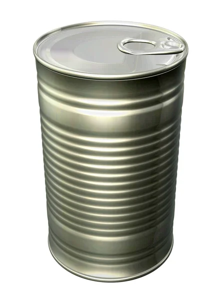 Tin Can Packaging Mockup Design Project 白を背景に3Dイラストをモックアップ — ストック写真