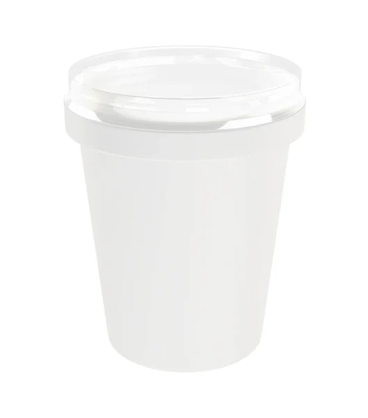 Sour Cream Cup Tub Container Transparent Cover Mockup Design Project — Φωτογραφία Αρχείου