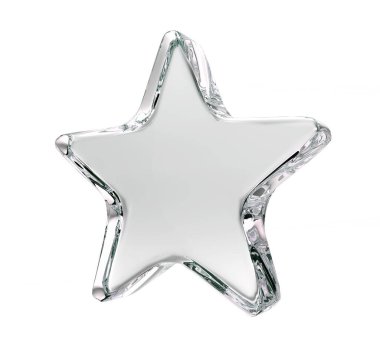 Kristal Buzlu Cam Şeffaf Ödül Beş Noktalı Yıldız Simgesi - 3d Resim Hazırlama