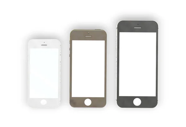 Conjunto Smartphones Mockup Com Tela Vazia Para Projeto Design Mock — Fotografia de Stock