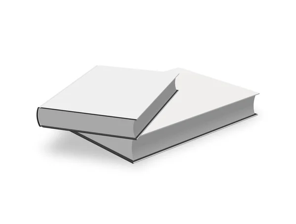 ホワイトハードカバー本デザインプロジェクトのためのモックアップ モックアップ3Dイラスト白の背景に隔離 — ストック写真