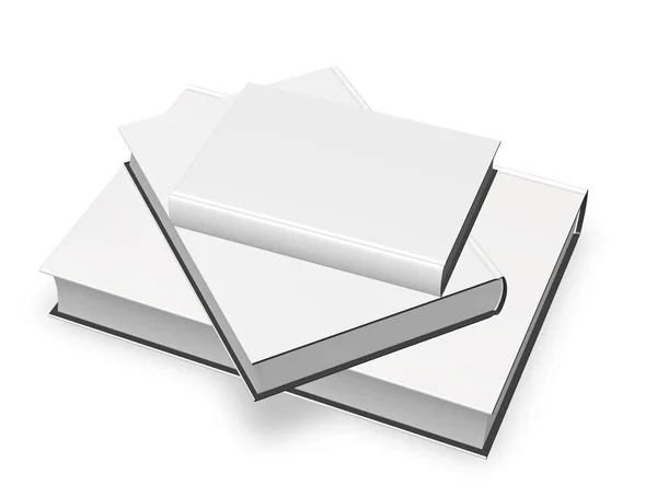 Mockup Livros Capa Dura Branca Para Projeto Design Isolamento Ilustração — Fotografia de Stock