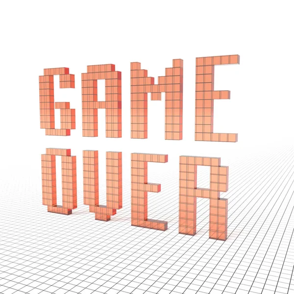 Voxel Low Poly Old Video Game Font Words Game Isometrische — Stockfoto