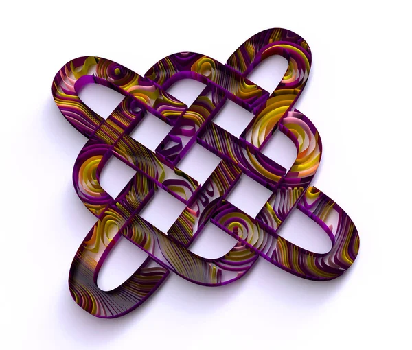 Бумажное Искусство Quilling Celtic Knot Filigree Background Sweet Render Papercraft — стоковое фото