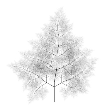 Düz Bilgisayar Oluşturulmuş Benzer L-Sistem Dallandırma Ağacı Fraktal Üretim Sanatı  