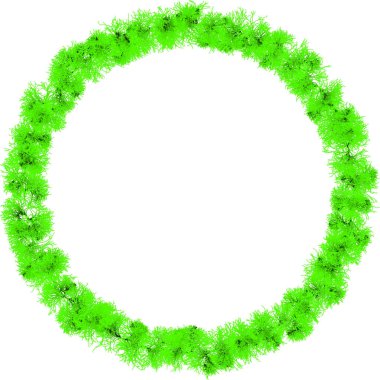 Yeşil Yosun Fiber Filizleri Yuvarlak Çerçeve - Filamenter Pleksus Paketi