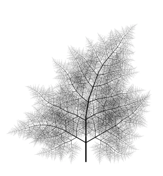 Flat Computer Generated Self Similar System Branching Tree Fractal Generative — Stockfoto