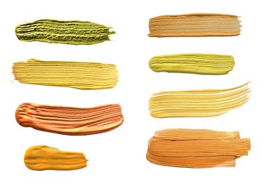 Sarı Boya Çamurlu Fırça Vuruşu - Altın Tırnak Cilalama Seti