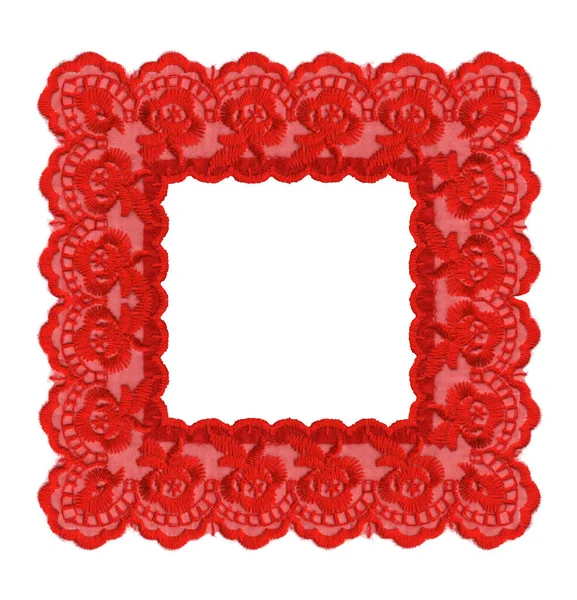 Κορνίζα Κόκκινα Κορδόνια Pattern Ribbon Cadre Για Ευχετήρια Κάρτα — Φωτογραφία Αρχείου