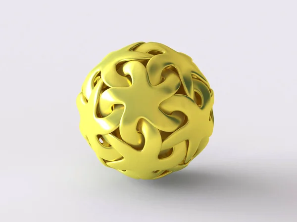 Yıldız Hayret Edici Dodecahedron Top Kavram Şareti Yapılandırılmış Resim Altın — Stok fotoğraf