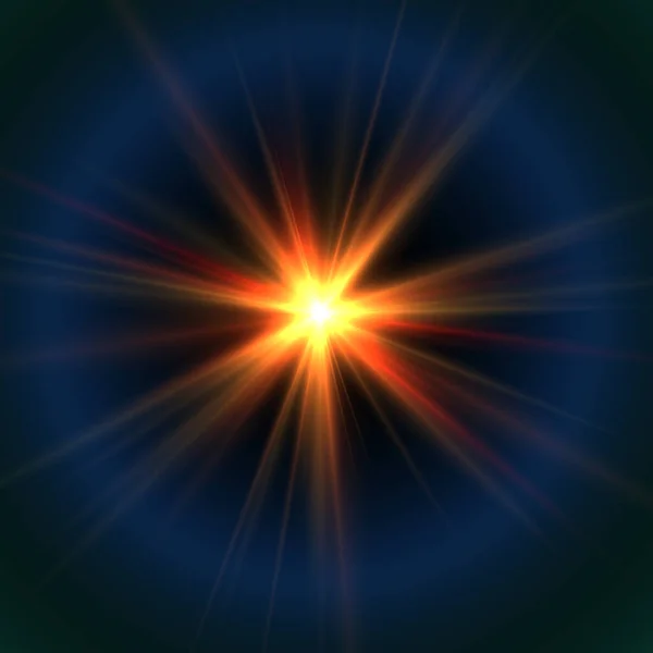 恒星束 有射线和光晕的光 抽象光芒背景 — 图库照片
