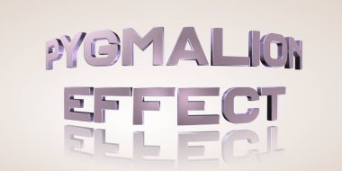 Pygmalion Effect - 3D Rendering Metal Word in Beige Background - Concept Psychological Illustration clipart