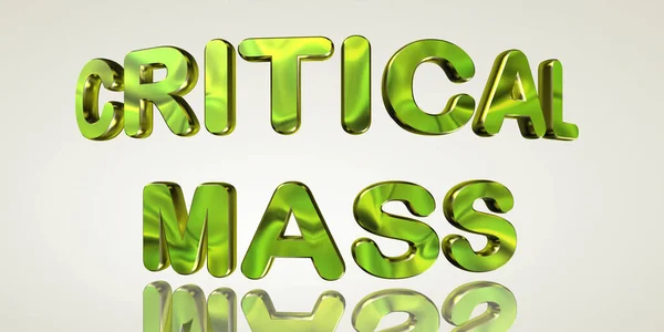 Critical Mass Darstellung Von Metallwörtern Auf Hellem Hintergrund Konzept Graphic — Stockfoto