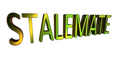 Stalemate - Beyaz Arkaplanda 3d Metal Kelimesi Hazırlama - Kavramsal Metin İllüstrasyonu