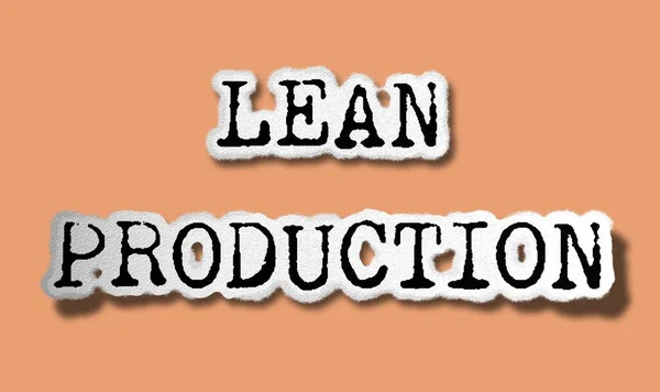 Lean Production Flat Tattered Paper Words Orange Background Lean Manufacturing — Stockfoto