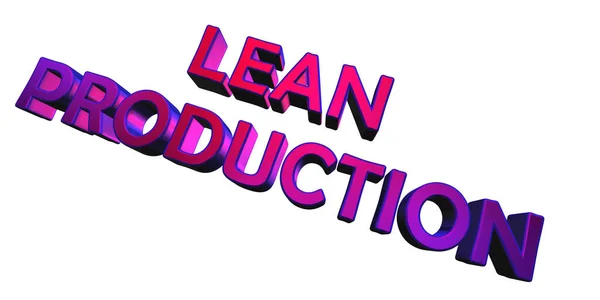 Produção Lean Rendering Metal Word White Background Lean Manufacturing Ilustração — Fotografia de Stock