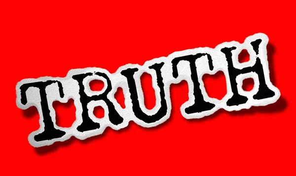 Truth Flat Paper Word Scarlet Background Concept Ragged Text Illustration — Stock Photo, Image