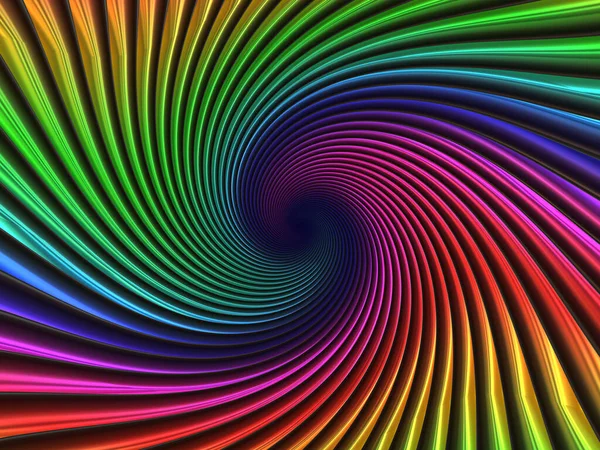 Rainbow Hyperbolic Spiral Texture Dynamique Spirale Abstraite Irisée Fond Métallique — Photo