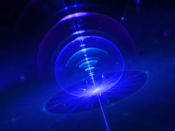 Brilliant World Cosmic Egg -  Blue Cosmogonic Illustration  - Birth of World, Soul of Universe