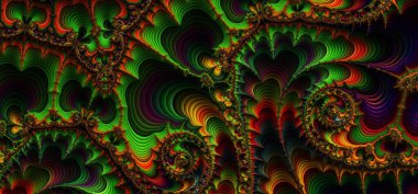 Uzaylı Yaşam Biçimi - Diğer Dünya 'dan Psikedelik Mycelium - Soyut Fraktal Arkaplan 