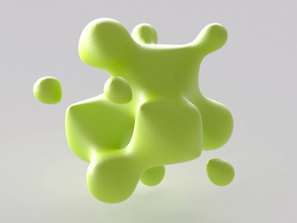 3D image of Parametric Blob - Stochastic Geometry - Math Modeling Abstract Design - Creative Drop Structure Symbol