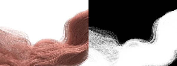 Červené Zabarvené Vlasy Izolovaná Textura Perfektní Dlouhé Kudrlinky Alfa Kanálem — Stock fotografie