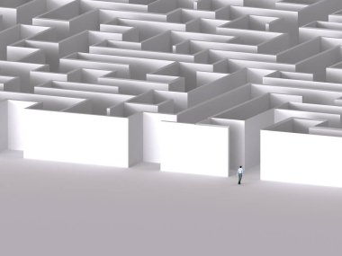 Labirent Hayatı Görevleri Tasarımı - Gelen Adamla Labirent - Zor Yaşam Davası, Arayış Çözümleri, Çıkmaz Sokak - 3d Resim 