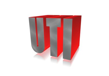 3D rendering red UTI abbreviation -  urinary tract infection concept letter design isolated on white background clipart