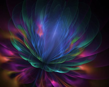 Sacred lotus flower of vision universe - fairy fourth dimension - floral fractal lovely background clipart
