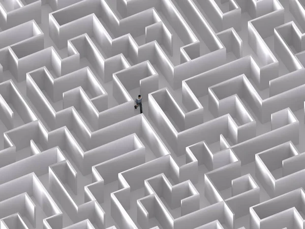 Labyrinth Life Problems Concept Design Maze Man Symbol Life Way — Stock Photo, Image
