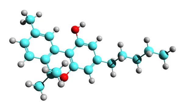 Imagen Fórmula Esquelética Cannabinol Estructura Química Molecular Cbn Aislada Sobre — Foto de Stock