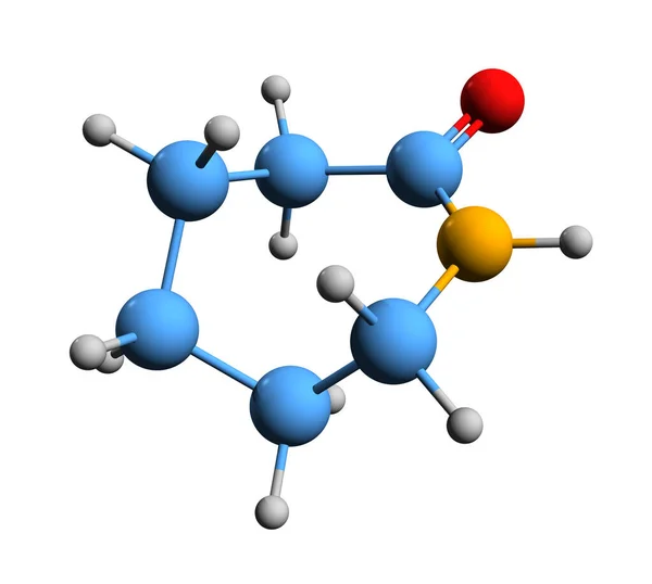 Imagen Fórmula Esquelética Caprolactama Estructura Química Molecular Cpl Lactama Aminocaproico —  Fotos de Stock
