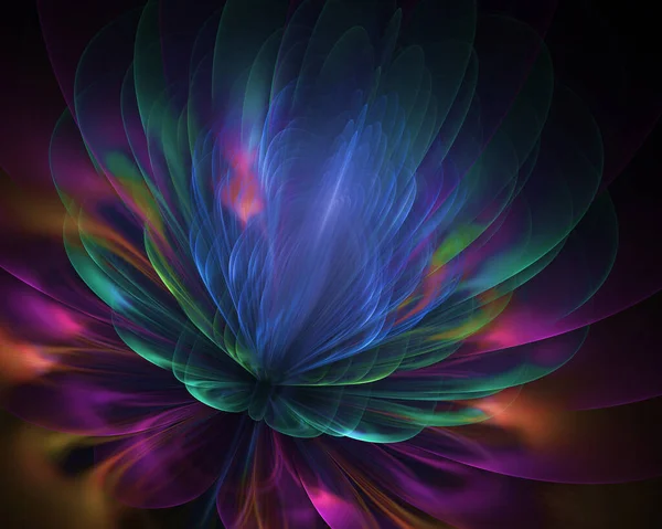 Священна Квітка Лотоса Всесвіту Бачення Фея Четвертий Вимір Квітковий Фрактал — стокове фото