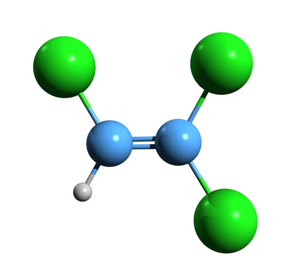 Imagem Fórmula Esquelética Tricloroeteno Estrutura Química Molecular Tricloreto Acetileno Isolado — Fotografia de Stock