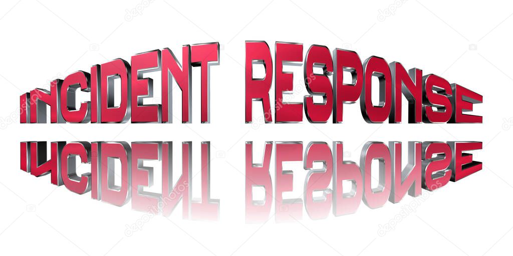 Incident response - 3D rendering metal word on white background - concept illustration