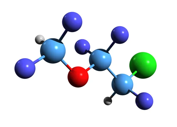 Abbildung Der Enfluran Skelettformel Molekulare Chemische Struktur Des Halogenierten Äthers — Stockfoto