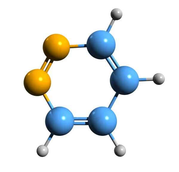 ピリジン骨格式の3D画像 白い背景に単離されたオイジンの分子化学構造 — ストック写真