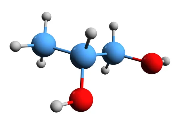 Aufnahme Der Propylenglykol Skelettformel Molekulare Chemische Struktur Von E1520 Methylethylenglykol — Stockfoto