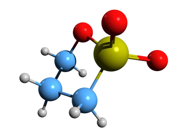 Imagen Fórmula Esquelética Sultona Propano Estructura Química Molecular Oxatiolano Aislado —  Fotos de Stock