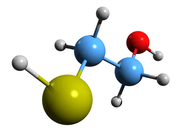 Beeld Van Mercaptoethanol Skeletformule Moleculaire Chemische Structuur Van Sulfanylethanol Geïsoleerd — Stockfoto