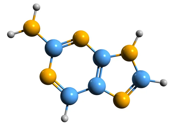 Imagen Fórmula Esquelética Aminopurina Estructura Química Molecular Del Marcador Molecular — Foto de Stock