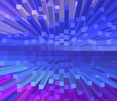 Tasarım Projesi - Vektör İllüstrasyonu için Soyut 3D Piksel Sanatı Isometric Büyüleme Arkaplanı 