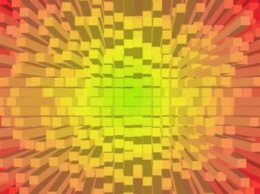 Tasarım Projesi - Vektör İllüstrasyonu için Soyut 3D Piksel Sanatı Isometric Büyüleme Arkaplanı 