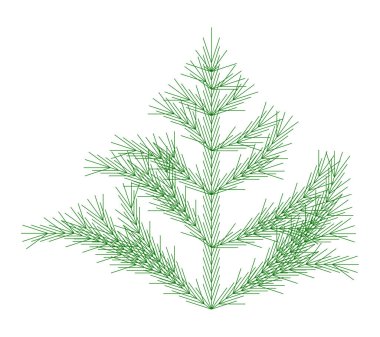 Düz Vektör Bilgisayar Oluşturulmuş L-Sistem Branş Fraktal Üretim Sanatı  
