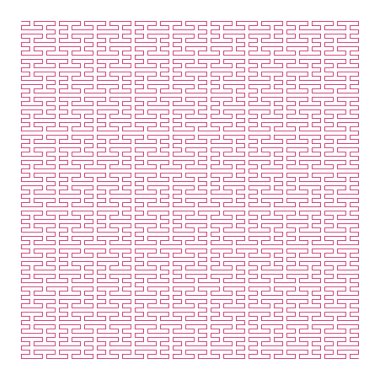 Düz Vektör Bilgisayar Hilbert eğrisi L-sistemi Fraktal Üretim Sanatı  