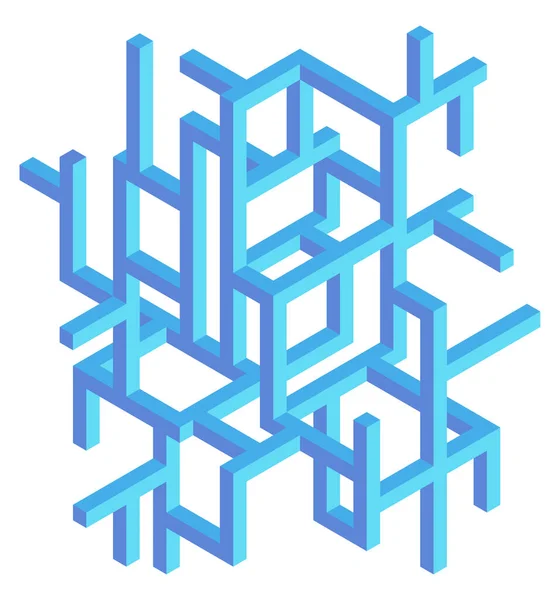 Construction Abstraite Pixel Art Isometric Pattern Design Project Impossible Art — Image vectorielle